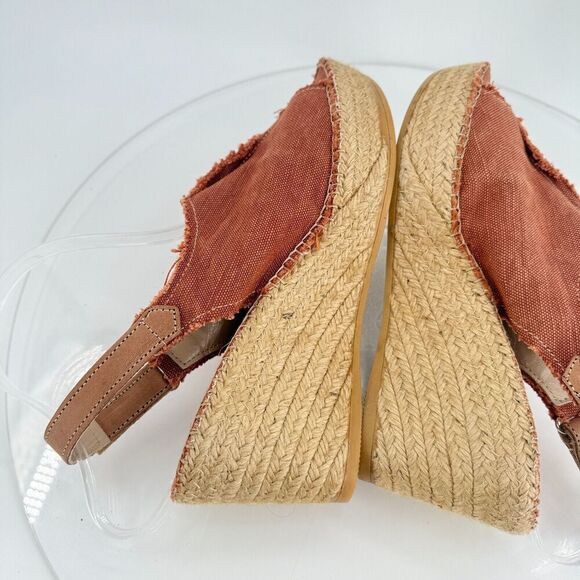 Toni Pons Womens Lugano Espadrille Sandals Platform Wedge Orange Canvas 41 10 US - Picture 9 of 16